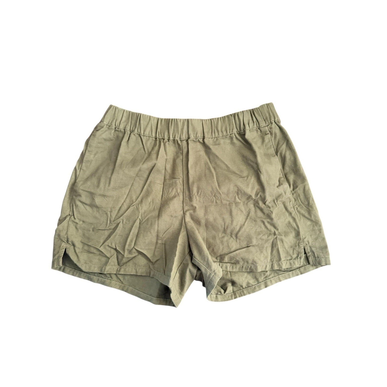 Madewell Women's Green Pull-On Shorts Size Small S | Casual Linen Blend